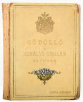 Ripka Ferenc: Gödöllő a király család otthona. Jókai Mór előszavával. Bp., 1896., Szerzői kiadás, (Horányszky V.-ny.), 1 t. (I. Ferenc József fényképe)+241+2 p. Egészoldalas és szövegközti fekete-fehér fotókkal illusztrált. Kiadói aranyozott, festett kaucsuk-kötés, Gottermayer-kötés, aranyozott lapélekkel, sérült borítóval, hiányzó gerinccel, kijáró lapokkal, néhány kevés lap szélén apró szakadásokkal és kisebb foltokkal, előzéklapon korabeli ajándékozási bejegyzéssel és korabeli vékony szöggel rögzített látképpel az Ezredéves Országos Kiállításról.