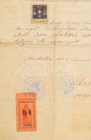 1923 Miskolc, bizonyítvány Hodobay Sándor (1880-1957) polgármester aláírásával 15 K városi ínségbély...