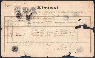 1878-1903 5 db okmánybélyeges okmány