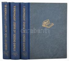 Szabó Dezső: Az egész látóhatár. Tanulmányok. I-III. köt. Bp., 1939, Magyar Élet, 416 p.; 412 p.; 358+(2) p. Kiadói aranyozott félvászon-kötés, jó állapotban.