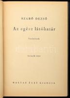 Szabó Dezső: Az egész látóhatár. Tanulmányok. I-III. köt. Bp., 1939, Magyar Élet, 416 p.; 412 p.; 35...