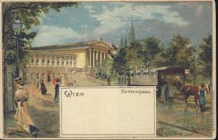 1899 Vienna Herrenhaus with omnibus litho