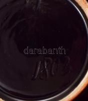 Jelzés nélkül: Retro mázas keráámia dísztál. Kézzel festett, hibátlan d: 27 cm