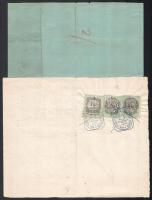 1879-1889 Hódmezővásárhely, 2db okmány: 1889 Egyesült Amerikai Varrógépgyára Főraktára nyugtája, dís...