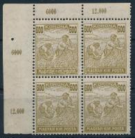 1924 Arató 600/800f ívsarki 4-es tömbben (50-80.000)