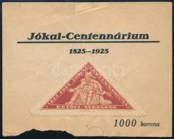 1925 Jókai centennárium levélzáró emléklapon