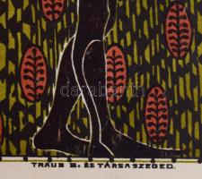 cca 1910-1920 Traub B. és Társa Szeged szecessziós számolócédula, 3 db