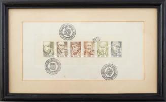 Rékassy Csaba (1937-1989): Italozók. Színes rézkarc, papír, jelzés nélkül. RCS, Rékassy Csaba Baráti...