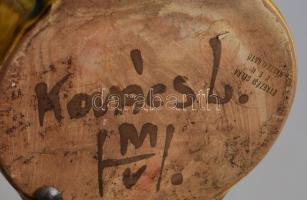 Kovács Lajos kerámia butella, jelzett, kopással, m: 33,5 cm