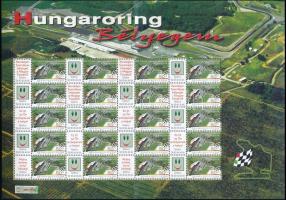 2005 Hungaroring bélyegem promóciós hajtott teljes ív sorszám nélkül (11.000)