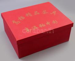 Kínai hatszemélyes teás készlet, jelzett, díszdobozban