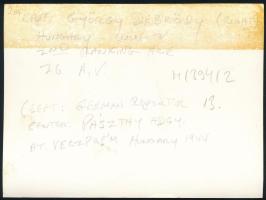 vitéz Debrődy György m. kir. rep. százados (1921-1982) vadászpilóta autográf aláírása öt ábrázoló ké...