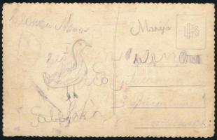 cca 1935 Bácsalmás katonai egység és zenekar fotólap