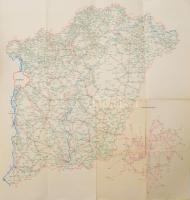 Magyarország Autóbuszhálózata 1975-76 70x66 cm