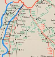 Magyarország Autóbuszhálózata 1975-76 70x66 cm