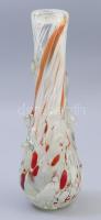 Murano vastag üveg bütykös díszítésű váza, jelzés nélkül, hibátlan, m: 28,5 cm