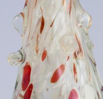 Murano vastag üveg bütykös díszítésű váza, jelzés nélkül, hibátlan, m: 28,5 cm