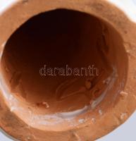 Antalfiné Szente Katalin: Lány gyertyával. Részben mázas kerámia, kis kopással, jelzett, m: 22 cm