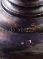 Ezüst (Ag) talpú kristály váza, jelzett (dianás) mesterjegyes. Hibátlan m: 19 cm