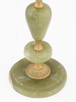 Gyertyatartó 4 ágú, jáde, réz. m: 35 cm