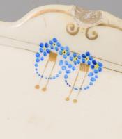 cca 1880-1900, Szecessziós desszertes készlet, tálca és 5 darab tál, jelzés nélkül, kis sérülésekkel...