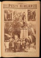 1928 A Képes Pesti hírlap képes melléklete. Teljes évfolyam két kötetben, korabeli, aranyozott félvá...