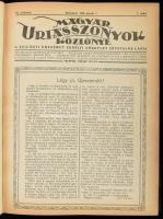 1925-1926 A Magyar Úriasszonyok Közlönye 1925 novembertől 1926 októberig