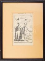 De L'Europe. Figure LXI. Hongrois. / Magyarok. Rézmetszet, papír, cca. XVII. sz. vége-XVIII. sz. eleje. Paszpartuban, üvegezett fakeretben, 16x11 cm (keret: 33,5x26 cm)