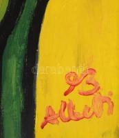 Albe.. jelzésse? Család. Olaj, farost, jelzett 75x60 cm Kissé sérült keretben