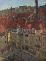 Walter Lochmüller (1905-1992): Stuttgart. Olaj, vászon, jelzett, 100x75 cm Restaurált .