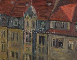 Walter Lochmüller (1905-1992): Stuttgart. Olaj, vászon, jelzett, 100x75 cm Restaurált 