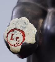 Jelzés nélkül. Royal Dux?: Tigris.Ezüst mázas, hibátlan 38 cm