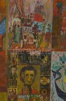 Gulyás Dénes (1927-2003): Ikonosztáz, 1961. Olaj, farost, jelezve jobbra lent. Hátoldalán autográf f...