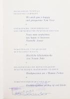 1967 Budaprint Pamutnyomóipari Vállalat újévi üdvözlőlapja, Turcsák Sándor aláírással + P.NY.V. Gold...