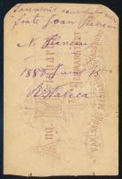 1880 Férfiportré, hátoldalán román ny. dedikációval testvére részére és olvashatatlan névvel, kemény...