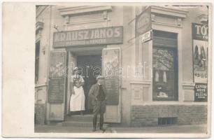 Marosvásárhely, Targu Mures (?); Krausz János hentes és mészáros üzlete / butcher shop. photo (fl)