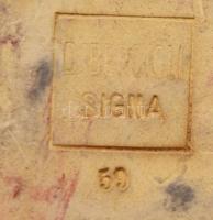 Olasz terrakotta tégely, ókori nőalakokat mintázó reliefszerű díszítéssel, jelzett: D. Bercigli, kis...