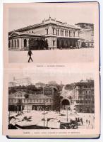cca 1920 Ricordo di Trieste, leporelló 28 fekete-fehér képpel + egy kihajtható panorámaképpel, kissé...