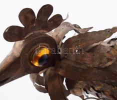 2 Curtis Jere? mid century kakas pár. Két design réz szobor. Egyik darab, egyik szem hiányzik. kb 40...