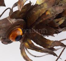 2 Curtis Jere? mid century kakas pár. Két design réz szobor. Egyik darab, egyik szem hiányzik. kb 40...