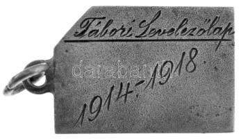 1923. "Tábori levelezőlap 1914-1918 / 1923 - Június második vasárnapja Margitsziget" jelzetlen, gravírozott Ag medál (2,42g/20x14mm) T:AU patina / Hungary 1923. "Tábori levelezőlap 1914-1918 / 1923 - Június második vasárnapja Margitsziget (Camp postcard 1914-1918 / 1923 - Second Sunday of June Margaret Island)" unmarked, engraved Ag medal (2,42g/20x14mm) C:AU patina