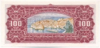 Jugoszlávia 1963. 100D "AE 006646" T:UNC Yugoslavia 1963. 100 Dinara "AE 006646"...