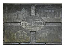 Nagyvárad (Oradea), régi képeslap fém nyomólemeze, korának megfelelő állapotban, 8,5x13,5 cm