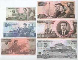 Észak-Korea 1992-1998. 1W-500W (6xklf) T:UNC,AU North Korea 1992-1998. 1 Whon - 500 Won (6xdiff) C:UNC,AU