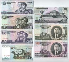 Észak-Korea 2002-2006. 5W-5000W (7xklf) T:UNC,AU North Korea 2002-2006. 5 Won - 5000 Won (7xdiff) C:UNC,AU