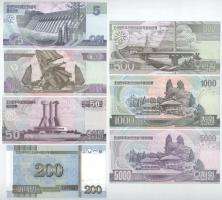 Észak-Korea 2002-2006. 5W-5000W (7xklf) T:UNC,AU
North Korea 2002-2006. 5 Won - 5000 Won (7xdiff) C...
