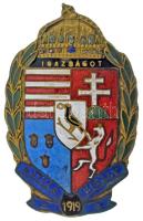 ~1920-1930. "Igazságot - Mátyás Király RG (Reálgimnázium)" zománcozott bronz iskolajelvény (31x50mm) T:AU apró zománchiba / Hungary ~1920-1930. "Justice - King Matthias Real School" enameled school badge (31x50mm) C:AU small enamel error