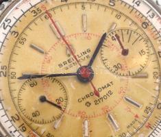 Kronográfos mechanikus karóra, jelzés nélküli szerkezettel, Breitling Chronomat számlappal. Működik,...