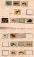Természetrajzi bélyegalbumok, 2 db, bennük 59 és 63 db levélzáróval, nem teljesek, foltos albumokkal