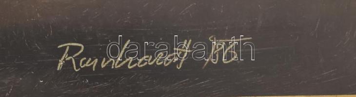 Reinhardt István (1936-): Tanya VI. Olaj, farost, jelzett, hátoldalán Képcsarnok Vállalat címkéjével...